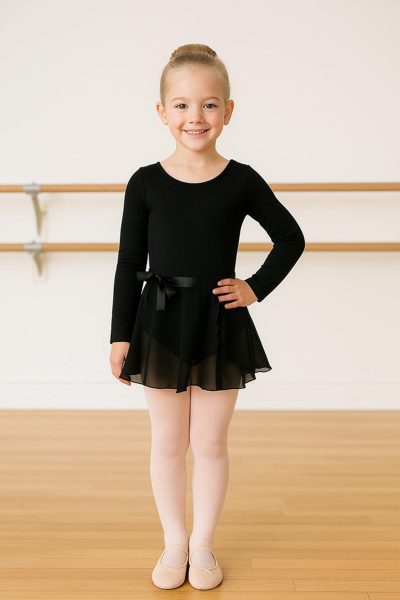 DANSHOW Girls Team Basic Long Sleeve Leotard with Skirt Kid Dance Ballet Tutu Dress(KD3028-XXL-06) - Image 4